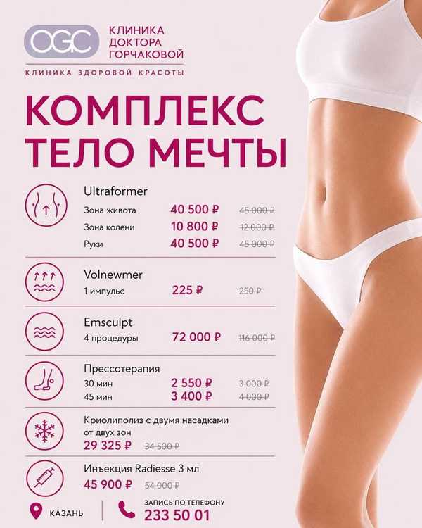 Специальное предложение «Комплекс Тело мечты»: скидки на аппаратную и инъекционную коррекцию фигуры